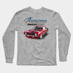 Awesome Since 1969 Red Chevy Camaro Muscle Car Long Sleeve T-Shirt